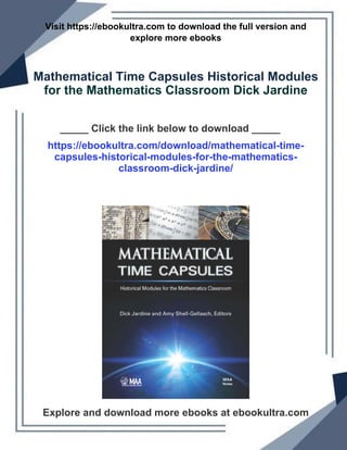 Mathematical Time Capsules Historical Modules for the Mathematics ...