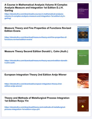 Measure and Integration Theory 1st Edition Heinz Bauer | PDF