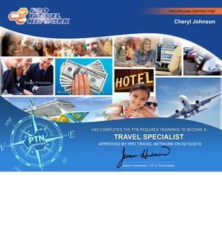 Cheryl Johnson
APPROVED BY PRO TRAVEL NETWORK ON 02/18/2015
 