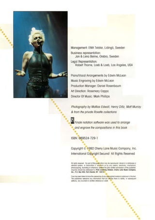 Songbook Roxette Tourism