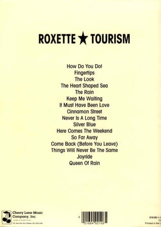 Songbook Roxette Tourism