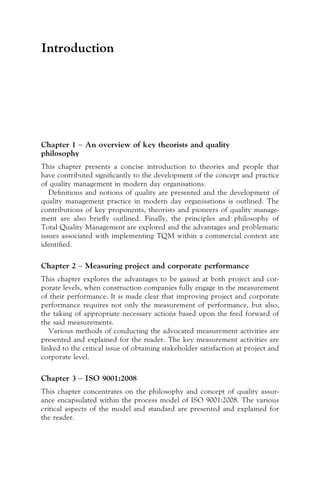 Proponents Chapter Construction Quality Management 1st Edition Paul Watson | PDF