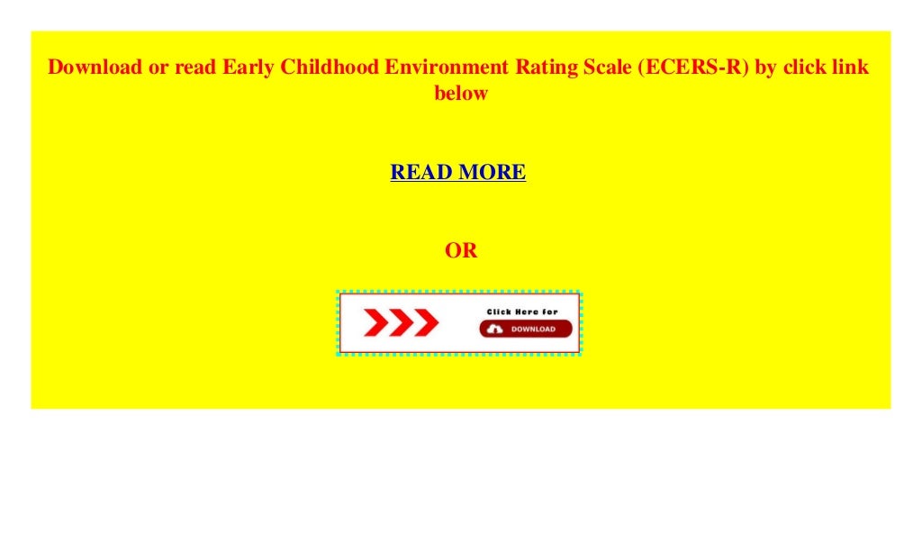 Early Childhood Environment Rating Scale ECERS R Paperback 