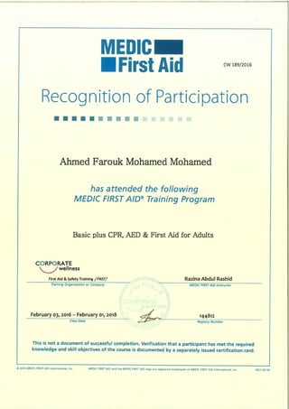 First AID Certi