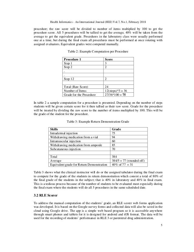 DESIGN OF RLE SCORER WEB FORMS AND NURSING STUDENTS EFFICACY