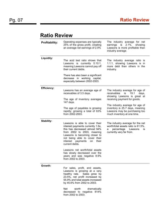 Finance - Case Study - Lawsons | PDF