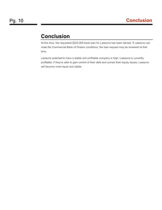 Finance - Case Study - Lawsons | PDF