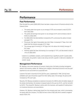 Finance - Case Study - Lawsons | PDF