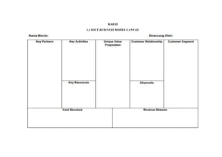 BAB II
LAYOUT BUSINESS MODEL CANVAS
 