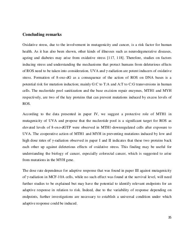 Oxidative stress phd thesis