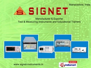 Maharashtra, India  Manufacturer & Exporter Test & Measuring Instruments and Educational Trainers 