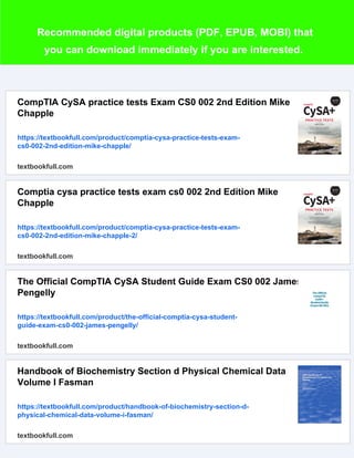 Immediate download Comptia Cysa+ Study Guide Exam Cs0-002 3rd Edition ...