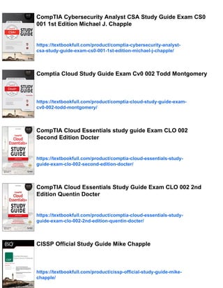 Comptia Cysa+ Study Guide Exam Cs0-002 3rd Edition Mike Chapple | PDF