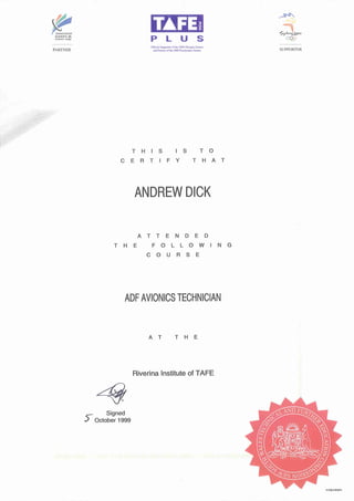002_ADF Avionics TAFE Course Certificate