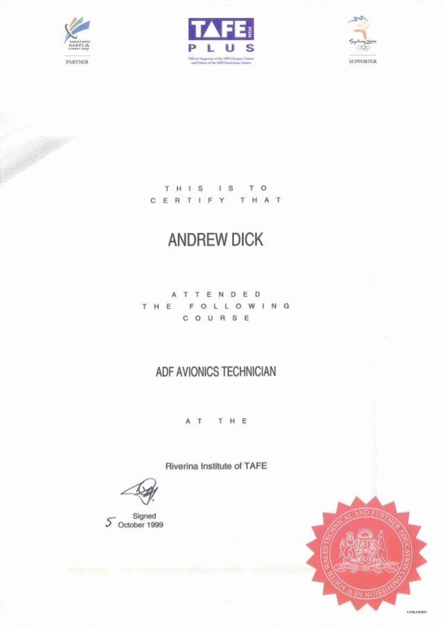 002_ADF Avionics TAFE Course Certificate