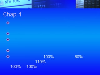 如果你告訴自己不可能再成功一次，等於毀了
你建構自我價值感的機會
藉口與抱歉是最危險的兩件事
如果明天我們還是滿足於今天的成果，那就違
反了人性渴望成長的本能
盡力的人，絕不會有藉口，而且一定要成功
很多人把目標訂在100%，但只達到80%，如
果把目標訂在110%，就能較輕易地達到
100%。 100%，其實是相對的
Chap 4：為什麼只有少數人能夠致富
 
