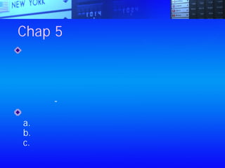 Chap 5：你對金錢的真正看法
一貫性並非絕對的美德，如果我今天的想法有
別於昨日，如果我因此改變方向，對我而言是
否就沒有了一貫性？相對於我的過去，我沒有
一貫性，但相對於事實，我確實有一貫性。一
貫性的意義在於：當人認清事實時，追隨事實
的方向 - 甘地
你需要三個信念來達成經濟目標
a.情況必須改變
b.我必須改變情況
c.我可以改變情況
 