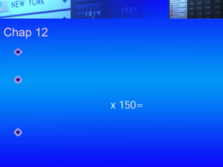 只有在你達到經濟保障的錢提下，你才
能追求更大的經濟目標
你的資金每個月獲得的利息，必須足夠
你每個月的必要開銷，公式為：
每個月所需的金額 x 150=所需的資金
如此才能達成經濟安全
一個人無法去做他感興趣的工作最主要
原因，在於缺乏資金
Chap 12：經濟保障、經濟安全、經濟自由
 