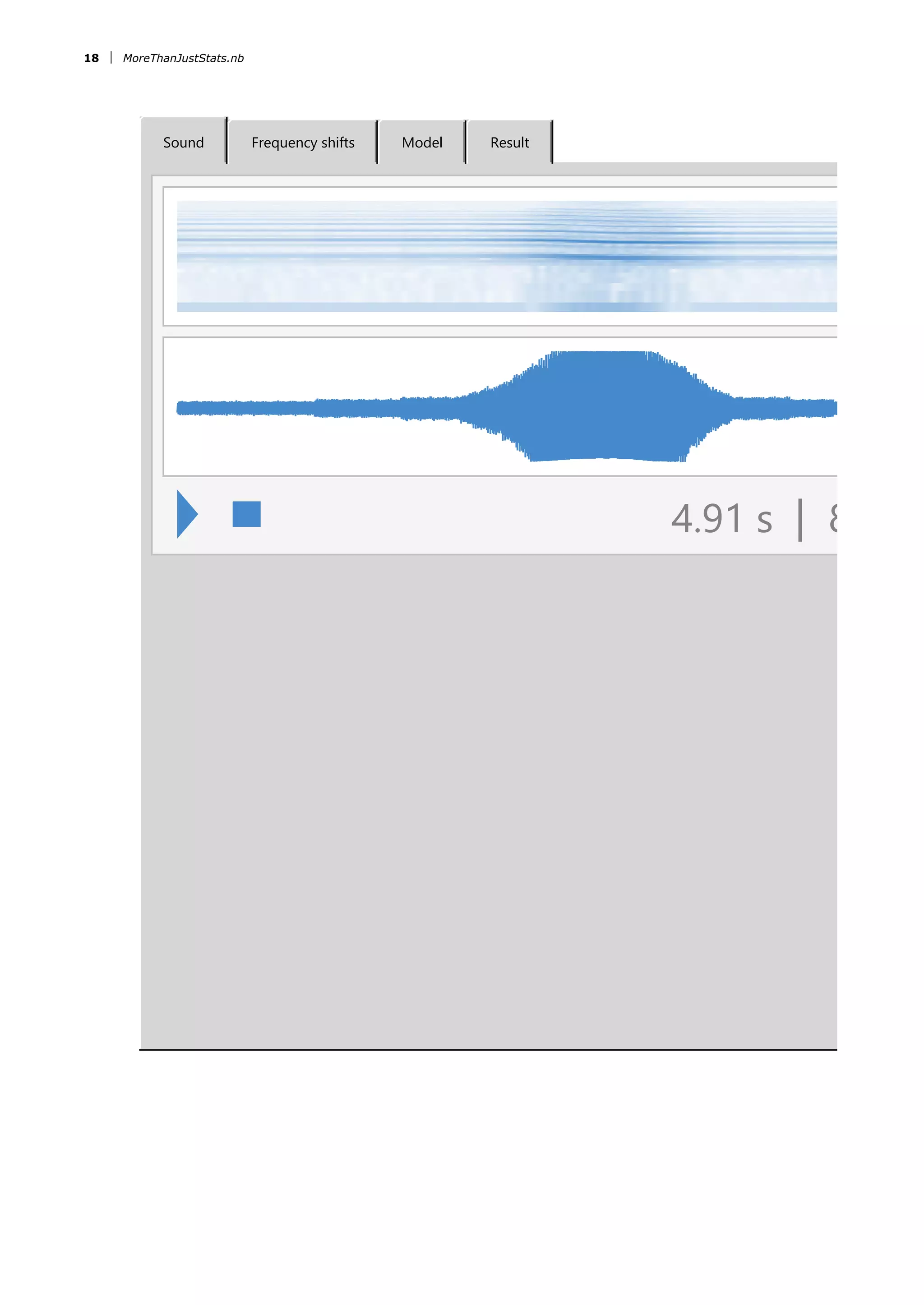 4.91 s | 8192
Sound Frequency shifts Model Result
18 MoreThanJustStats.nb
 