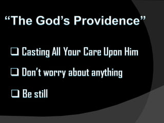 God's Providence