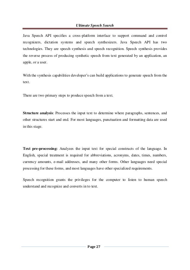 Java Speech Recognition Api Java Speech Recognition Api