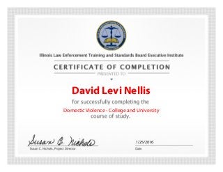 David Levi Nellis
1/25/2016
Domestic Violence - College and University
 