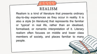 Report for my masteral presentation given the topics of Realism | PPTX
