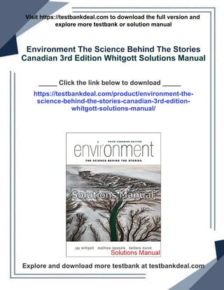 Environment The Science Behind The Stories Canadian 3rd Edition ...