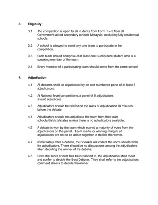 Debate Rules.pdf 717 debate rules guideline | PDF