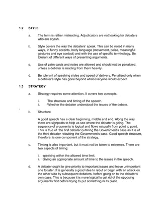 Debate Rules.pdf 717 debate rules guideline | PDF