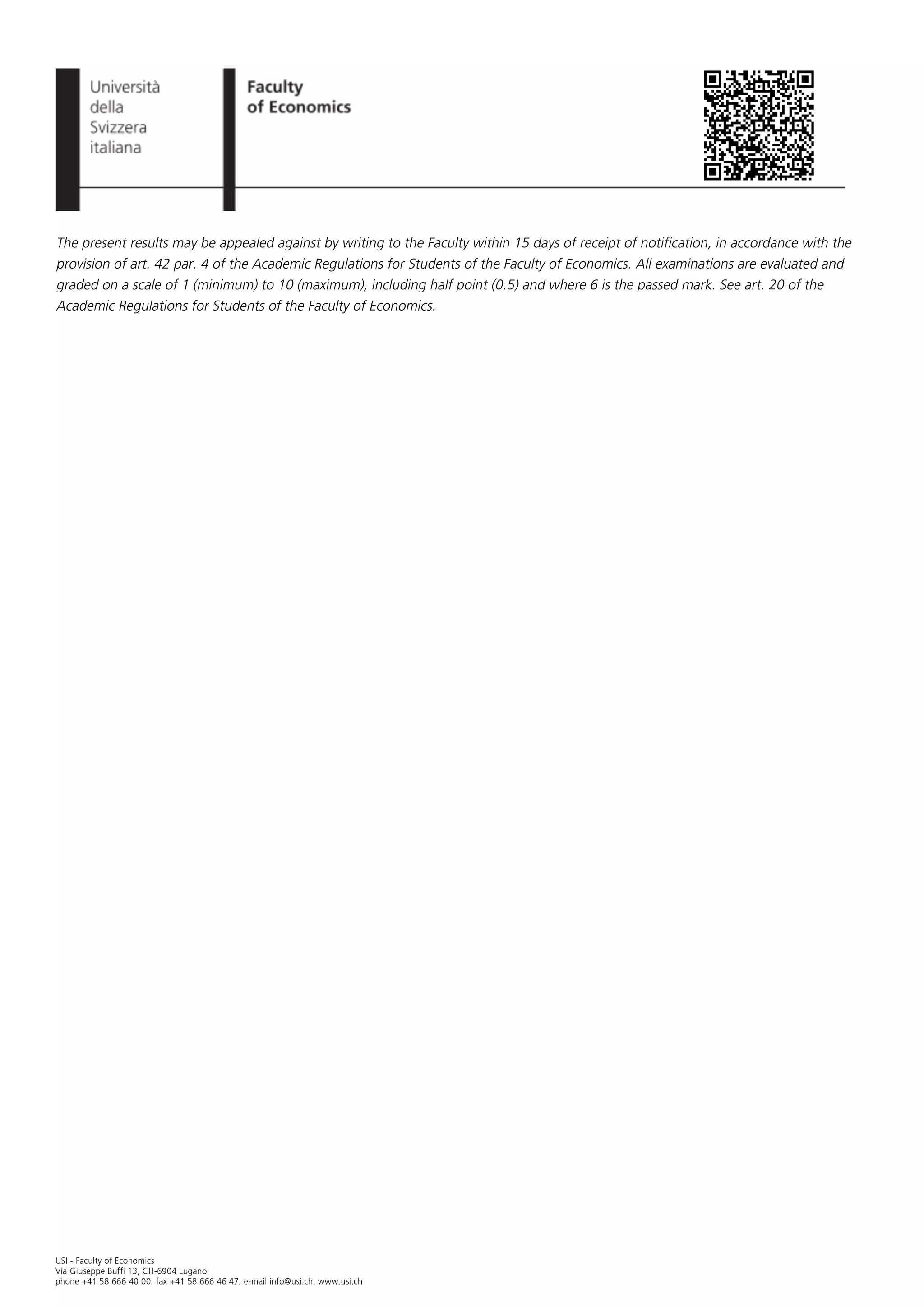 Lista Esami USI Inglese PDF