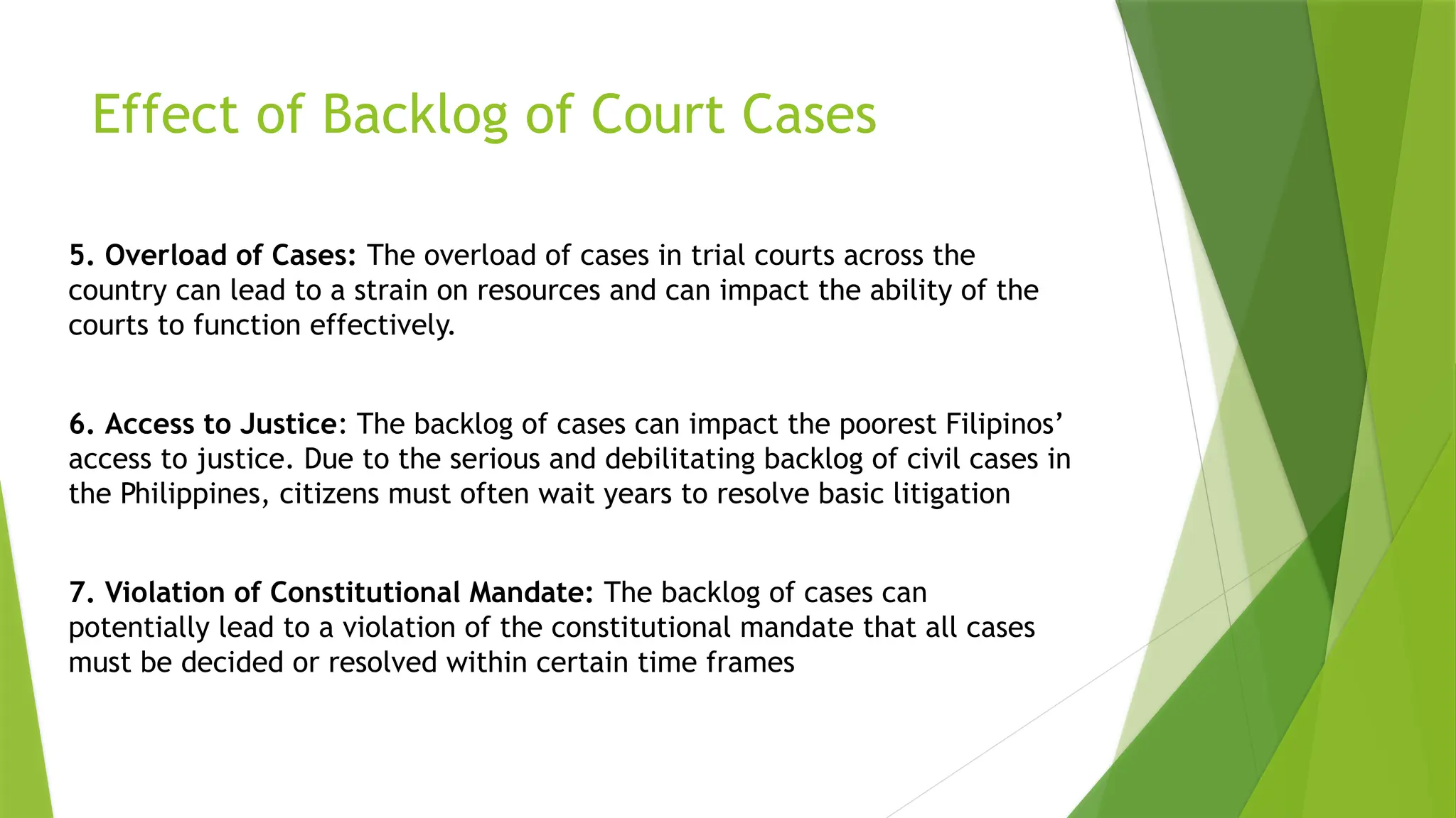 Backlog-Court-Cases in the Philippines and its implication | PPTX