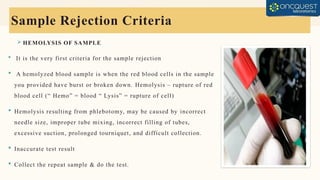 Sample Acceptance-Rejection-Criteria in lab | PPTX