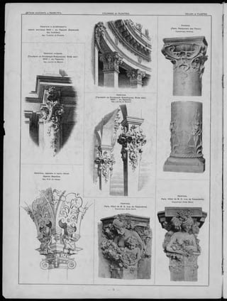 Д ЕТАЛИ КО Л О Н Н Ъ и П И ЛЯ С ТР Ъ . COLO NNES e t PILASTRES. SÄULEN & PILASTER.
Нолонна.
(P aris. R esta ura nt des Fleurs).
Скульпторъ Aimeras,
Капители и антаблементъ
зданія вы ставки 1 9 0 0 П ариж ѣ (Esplanade
des Invalides).
Apx. Toudoire et Pradelle.
Капитель колонны.
(Галлерея на Э спланадѣ И нвалидовъ. Всем. выст.
1 9 0 0 г. въ П ариж ѣ).
Apx. Larche et Nachon.
Капители.
(Галлерея на Э спланадѣ И нвалидовъ. Всем. выст.
1 9 0 0 г. въ П ариж ѣ).
Apx. Larche et Nachon.
Капитель, карнизъ и часть сеодэ.
Замокъ Basedow .
Apx. Prof Dr.-Haupt.
Капитель.
Paris. H ô te l de M. D. (ru e de Faisanderie).
Скульпторъ Emile Derré,
Капитель.
Paris. H ô te l de M. D. (ru e de Faisanderie).
Скульпторъ Emile Derré.
 