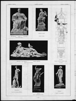 S t. Florian.
Ф и гур а на ф асадѣ пож арнаго депо.
Рис. РІеспік.
„П о б ѣ д а “ .
Скульпт. F. M. Charpentie
„В оспом инанье“ (1891 r.). „L a pensée".
Скульпт. Gustave Michel -
„П сихея на ска л ѣ “ .
Скульпт. O tto Glauflügel (Берлинъ).
 