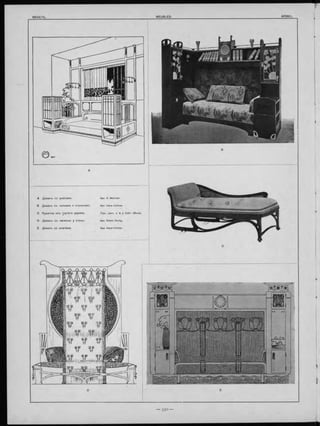 A Д иванъ со шкапами.
В Д иванъ съ полками и столикомъ.
С К уш етка изъ грутаго дерева.
D Диванъ съ панелью y стъны.
Е Диванъ со шкапами.
Apx. R. Melichar.
Apx. Hans Vollmer.
Торг. домъ. J. & J. Kohn. (Въна).
Apx. Robet Oerley.
Apx. Hans Vollmer.
 