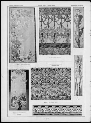 Р и сун окъ для ш елковой ткани.
V. Coquelle.
Этю ды .
H. Wieynk.
Р и сун окъ итальянскихъ об о ев ъ
въ новомъ стилѣ .
Ф ри зъ . Apx. Karl Sidlik. (Прага).
 