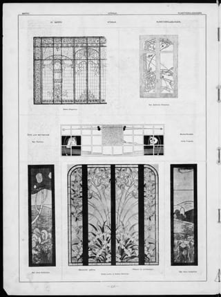 В И Т Р О . VITRAUX. KUN STVER G LASU N G EN .
21. ВИ ТРО . VITR AUX. KU N STVE R G LA SU N G EN .
О кно для м астерской.
Арх. Тропшъ.
3
«Весенніе ц вѣ ты . <Fleurs d s p rin te m p s*.
Emile Luxfer & Arsène Herbinier.
Delon (Парижъ).
Apx. Guimard (Парижъ).
 