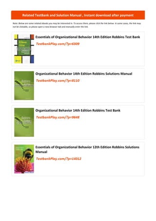 Essentials of Organizational Behavior 14th Edition: Motivation and Job ...