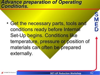 SBS - SMED Training (Set Up Reduction) | PPT