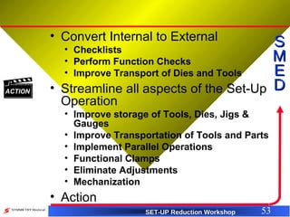 SBS - SMED Training (Set Up Reduction) | PPT