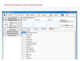 Keyword Research- (Brain Storm Module)
 