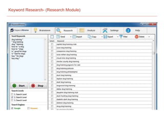 Keyword Research- (Research Module)
 
