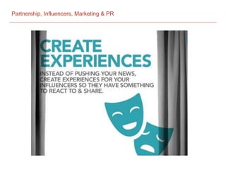 Partnership, Influencers, Marketing & PR
 