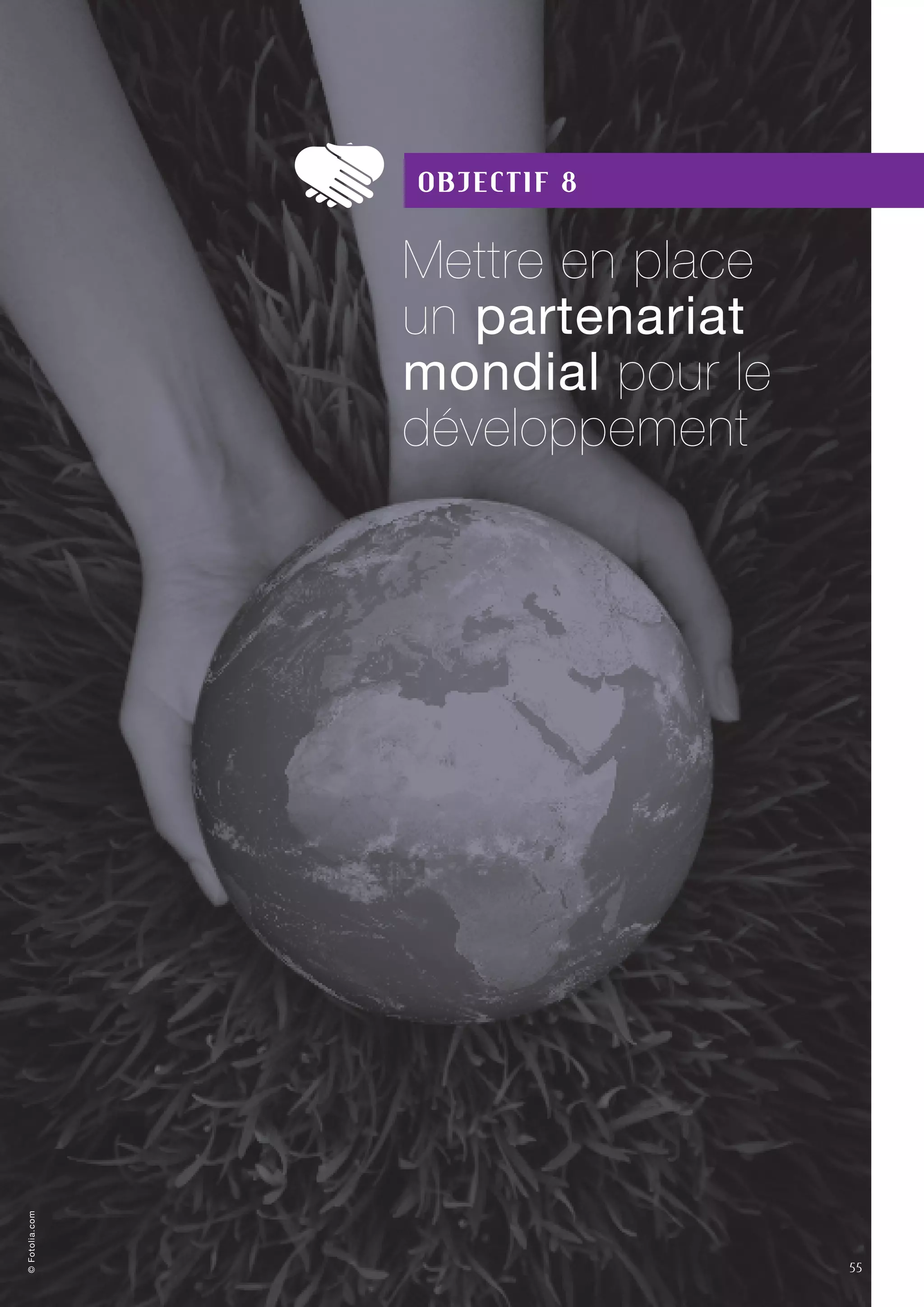 55
Objectif 8
Mettre en place
un partenariat
mondial pour le
développement
55
©Fotolia.com
 