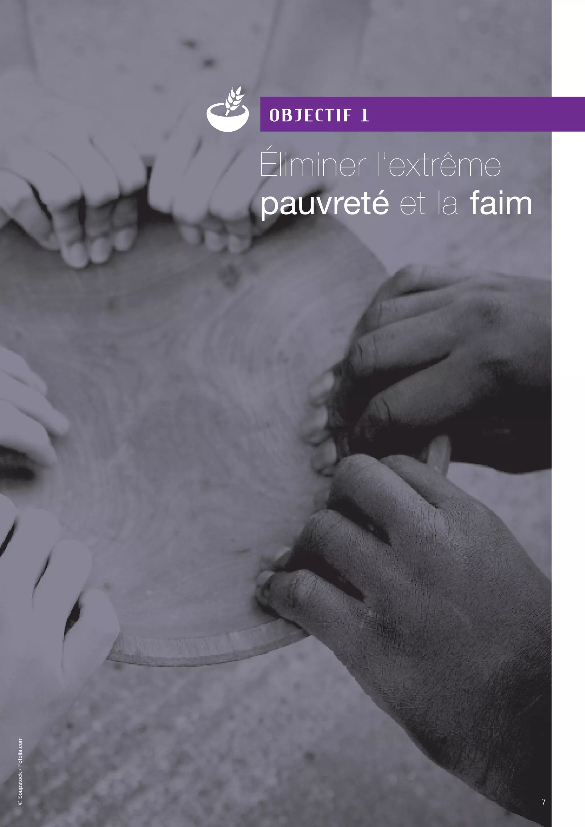 7
Objectif 1
éliminer l’extrême
pauvreté et la faim
7
©Soupstock/Fotolia.com
 