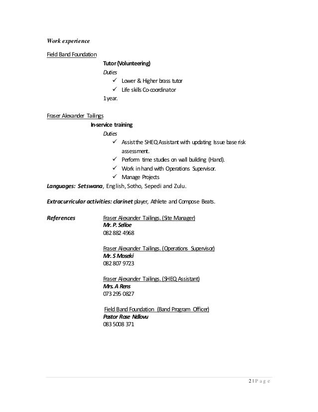 Curriculum vitae examples pdf picture