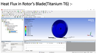 Heat Flux in Rotor’s Blade(Titanium T6) :-
 