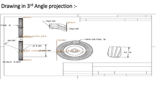 Drawing in 3rd Angle projection :-
 
