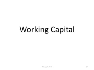 Working Capital
151Dr Ajay K Patel
 